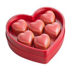 heart shaped box with chocolate