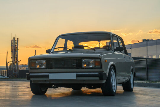 July 25, 2025, Azov: A restored and tuned retro LADA 2105 (Lada Nova, Lada Riva, or Lada Laika).