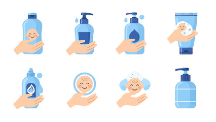Baby Care Products and Hygiene Icons