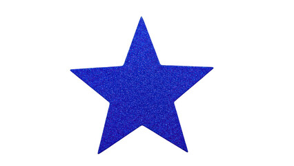 Obraz premium A sparkling blue star shape with a grainy texture on transparent background