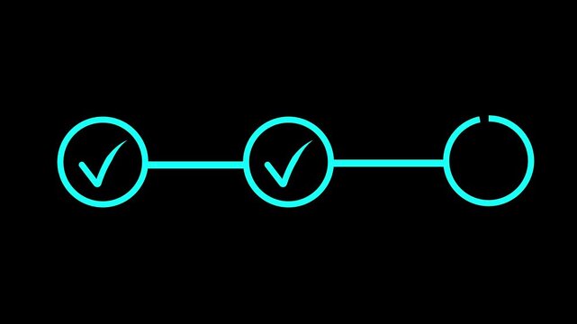 Abstract Check mark symbol arrow icon animation isolated concept Animated 3 step infographic process check mark Check symbol 4k video....