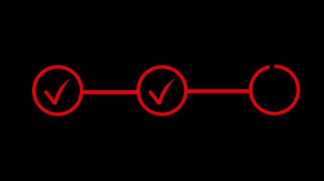 Abstract Check mark symbol arrow icon animation isolated concept Animated 3 step infographic process check mark Check symbol 4k video....