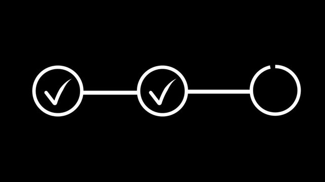 Abstract Check mark symbol arrow icon animation isolated concept Animated 3 step infographic process check mark Check symbol 4k video....