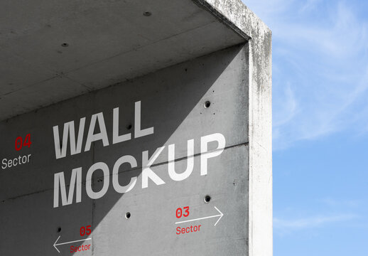 Concrete Wall PSD Mockup