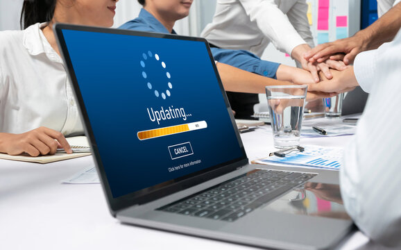 Software update on computer for brisk version of device software upgrade