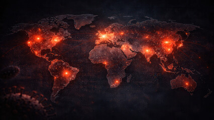 Global impact of nipah virus outbreaks covid-19 context infographic data visualization dark theme