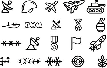 War and Battle Concept Vector Illustrations &ndash; Military, Conflict & Combat Set