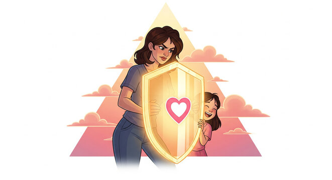 Protection begins when a mother shields her child from violence harm and abuse promoting safety care rights dignity prevention awareness and education