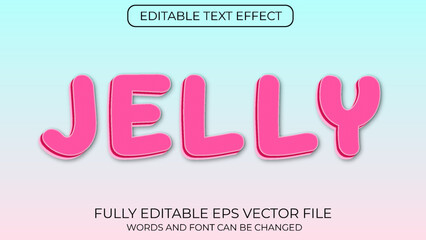 Jelly editable 3d text effect vector typography style