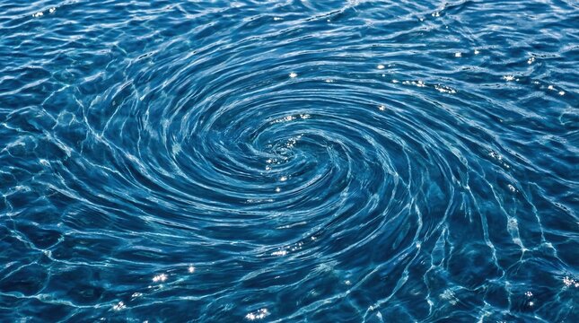 Swirling water pattern in serene blue tone with soft natural lighting for abstract background