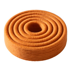 Naklejka premium Closeup detailed view of a rolled orange felt material isolated on a transparent background transparent background