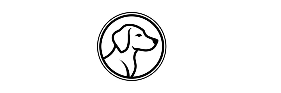 Minimalist dog profile emblem &ndash; Suitable for pet boutique identity, animal grooming services, or canine club logos.