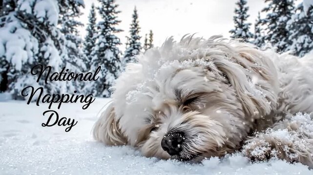 dog in snow and winter