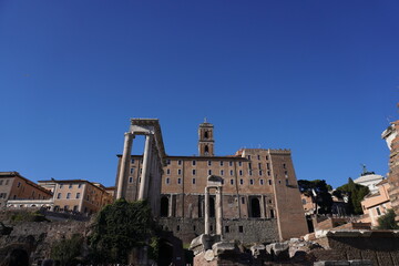  Ruins and buildings in Forum in Rome, Italy