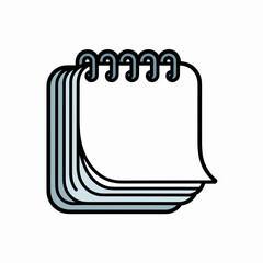 Office notepad illustration with metal rings &ndash; Suitable for productivity workshops, school supplies branding, or diary icons.