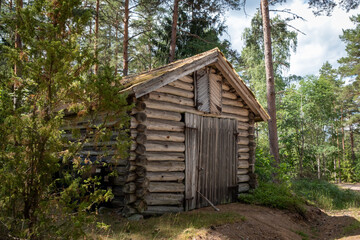 Wooden cottage in Scandinavian woods