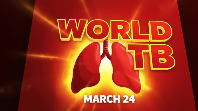 World tb day poster with red lungs and march 24 date