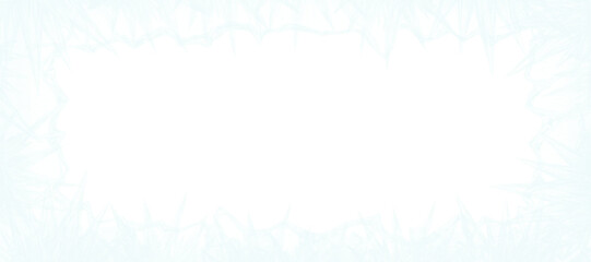 Winter frost crystals border frame with sharp icy textures isolated on checkered background art