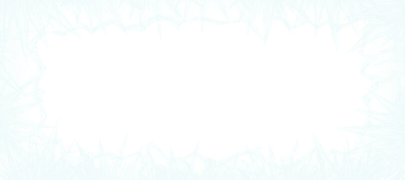 Winter frost crystals border frame with sharp icy textures isolated on checkered background art