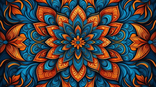 Vibrant mandala design digital colorful patterns abstract environment high angle view decorative concept