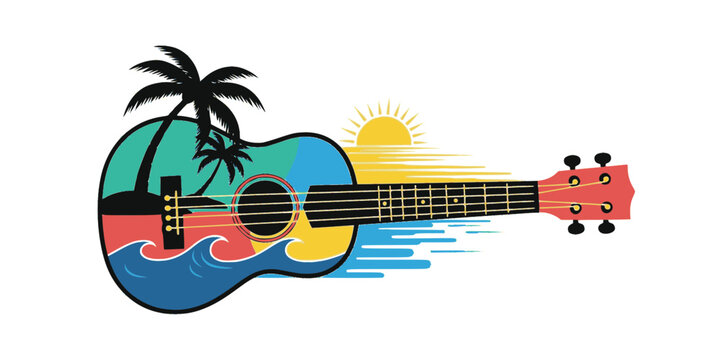 Concert Ukulele Island Lifestyle Silhouette