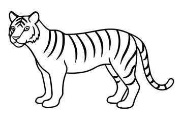 Fototapeta premium tiger line art white background illustration