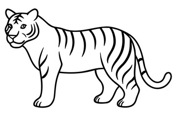 Fototapeta premium tiger line art white background illustration