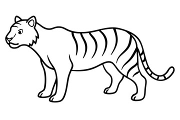 Obraz premium tiger line art white background illustration