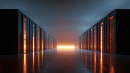 Fototapeta premium network server room with servers