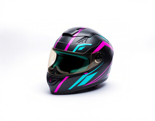 Fototapeta premium Futuristic Racing Headgear with Neon Accents and Advanced Visual Identity