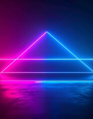 Neon Triangle - A Vibrant Display of Futuristic Technology and Design.