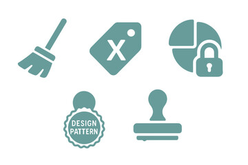 Obraz premium Icons representing various tools and concepts used in design and project management for digital use