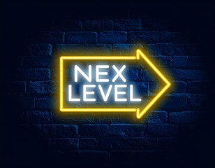 Next Level Neon Sign - Illuminating the Path to Success and Growth.