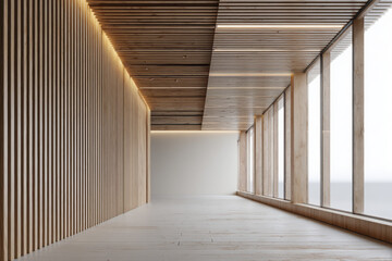 Minimalistic Interior Design of a Wooden-Walled Light Room