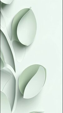White Paper Cutout Leaves on Wall.