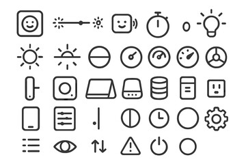 Fototapeta premium Collection of simple icons and symbols used for various digital applications and designs in a minimal style