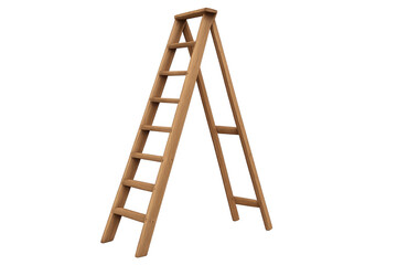 Wooden stepladder concept for career growth and progress