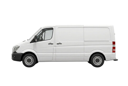 White van for delivery or transportation services in modern setting