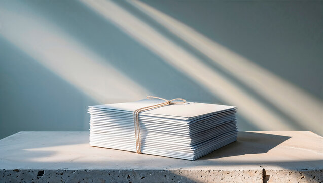 Pilha de documentos organizados com amarra&ccedil;&atilde;o simbolizando seguran&ccedil;a e controle documental