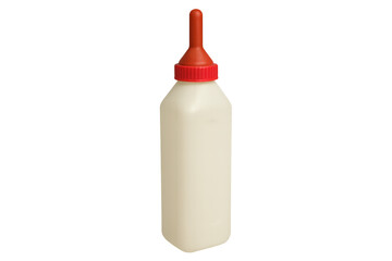 Calf nursing bottle for animal livestock feeding isolated