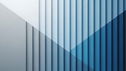 Obraz premium Modern abstract design with vertical blue lines and geometric shapes