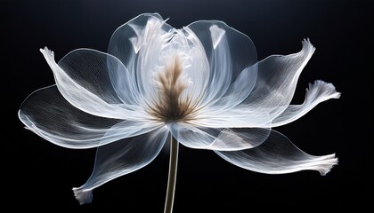 Art Background With Transparent X Ray Flowers With White Tonespng