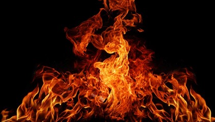 Fire Flame On Black Background Fire Flame