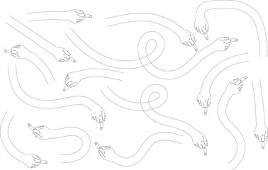 Fototapeta premium Silhouette of abstract shapes and lines forming a decorative pattern