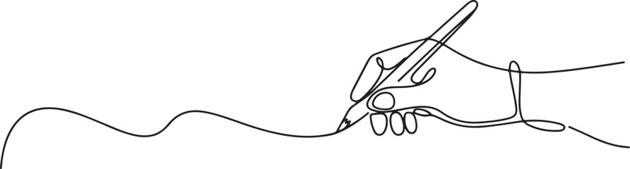 Fototapeta premium continuous line drawing of hand drawing a line. one line Art icon drawing vector