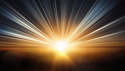 Radiation Beams Converging At Bright Point Of Light