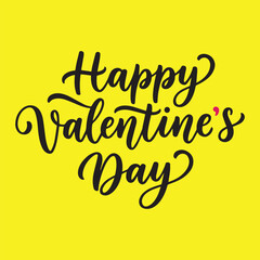 Happy Valentine Day Heart Typography in Romantic Vector Style.