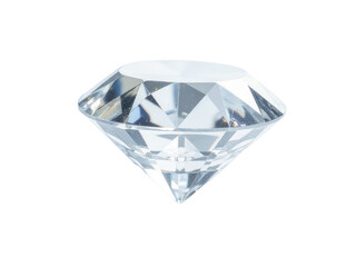 A diamond on a white background, ideal for jewelry or luxury brand promotions