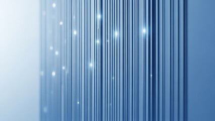Vertical blue lines with bright dots, blurred and angled. Data flow depiction
