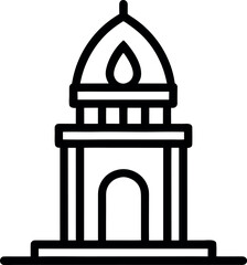 Islamic Minaret Monument Line Art Vector Icon Illustration